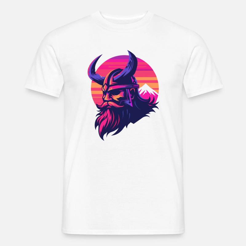 Viking synthwave 3 - Men's T-shirt - white