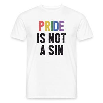 Mese dell'orgoglio LGBTQ - L'orgoglio non è un peccato - T-shirt uomo - bianco - Fronte - AI Model Male 178 dark (178cm)