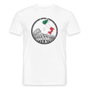 Italy Map in Flag Colors - Men's T-Shirt - white - Front - AI Model Male 178 dark (178cm)