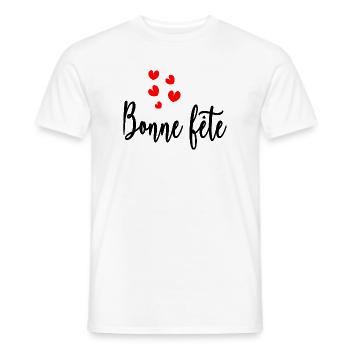 BONNE FÊTE. MAMAN. FÊTE DES MÈRES - T-shirt homme - blanc - Devant - AI Model Male 178 dark (178cm)
