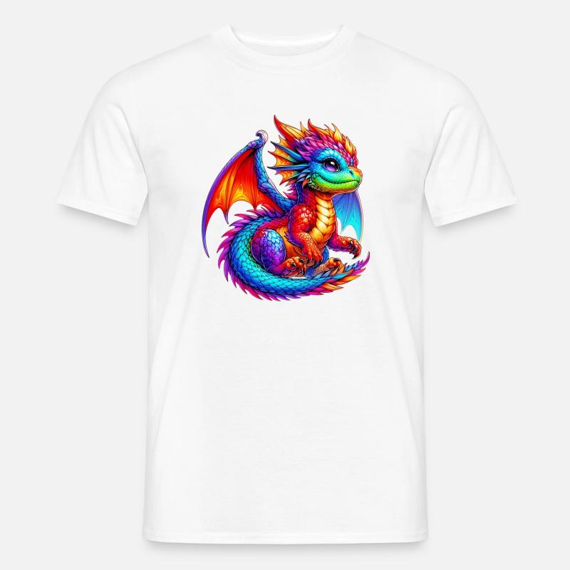 Drache - Männer T-Shirt - Weiß