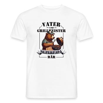 Vater & Grillmeister – Super Papa Bären - Männer T-Shirt - Weiß - Vorne - AI Model Male 178 dark (178cm)