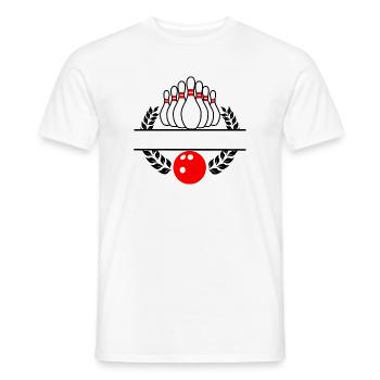 Bowling laurel wreath Red bowling - Men's T-Shirt - white - Front - AI Model Male 178 dark (178cm)