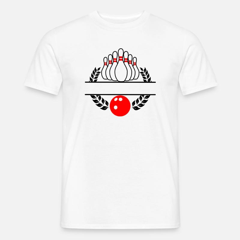 Bowling Lorbeerkranz Rotes Bowling - Männer T-Shirt - Weiß