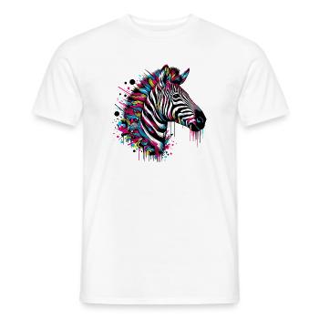 Zèbre - T-shirt homme - blanc - Devant - AI Model Male 178 dark (178cm)