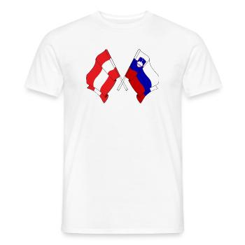 Drapeau de l’Autriche et drapeau de la Slovénie - T-shirt homme - blanc - Devant - AI Model Male 178 dark (178cm)