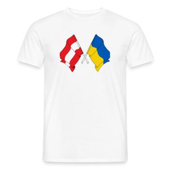 Drapeau Autriche drapeau Ukraine - T-shirt homme - blanc - Devant - AI Model Male 178 dark (178cm)
