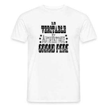 Le Véritable et Authentique Grand Père - T-shirt homme - blanc - Devant - AI Model Male 178 dark (178cm)