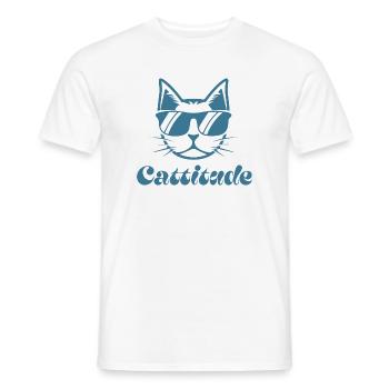 Graphique de lunettes de soleil Cattitude Cat - T-shirt homme - blanc - Devant - AI Model Male 178 dark (178cm)