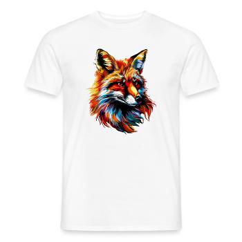 Fox Pop Art Colorful Fox Lover Red Fox Foxes - Men's T-Shirt - white - Front - AI Model Male 178 dark (178cm)