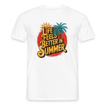 Life Feels Better In Summer - Men's T-Shirt - white - Front - AI Model Male 178 dark (178cm)