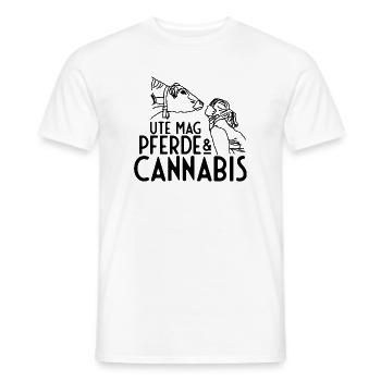 Canabis Hanf Kiffen - Männer T-Shirt - Weiß - Vorne - AI Model Male 178 dark (178cm)
