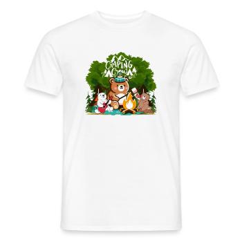 Camping crew - Men's T-Shirt - white - Front - AI Model Male 178 dark (178cm)