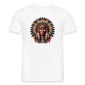Amerikanischer Indianer Amerikanische Rote Haut - Männer T-Shirt - Weiß - Vorne - AI Model Male 178 dark (178cm)