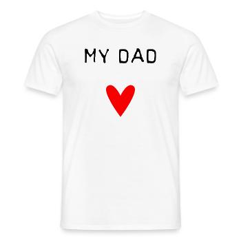HAPPY FATHER'S DAY. DAD. FATHER'S DAY. FATHER - Men's T-Shirt - white - Front - AI Model Male 178 dark (178cm)