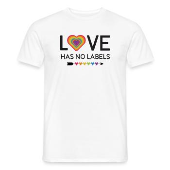 LGBT Pride Month - Liebe hat keine Etiketten - Männer T-Shirt - Weiß - Vorne - AI Model Male 178 dark (178cm)
