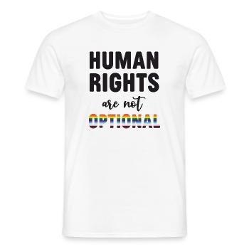 LGBT Pride Month - Menschenrechte sind nicht optional - Männer T-Shirt - Weiß - Vorne - AI Model Male 178 dark (178cm)