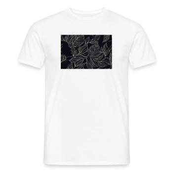 Silhouette de visage de feuille d’or - T-shirt homme - blanc - Devant - AI Model Male 178 dark (178cm)