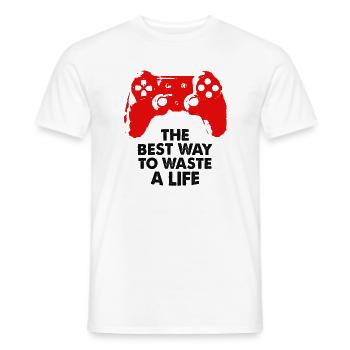 Gaming Spruch lustig mit Controller für Zocker - Männer T-Shirt - Weiß - Vorne - AI Model Male 178 dark (178cm)