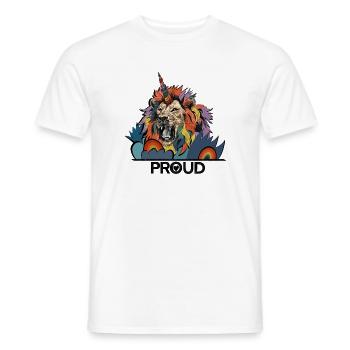 LGBTQIA Lion Unicorn Pride - Men's T-Shirt - white - Front - AI Model Male 178 dark (178cm)