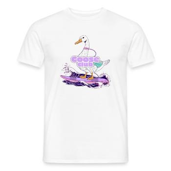 Surfing Goose with Mask and Club Badge - Men's T-Shirt - white - Front - AI Model Male 178 dark (178cm)