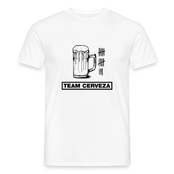 Glass of beer, beer, cerveza (team design) - Men's T-Shirt - white - Front - AI Model Male 178 dark (178cm)