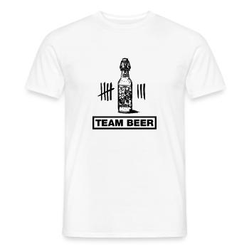 Flasche Bier, Beer, Cerveza (JGA-Team-Design) - Männer T-Shirt - Weiß - Vorne - AI Model Male 178 dark (178cm)