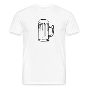 Drawn glass of beer - Men's T-Shirt - white - Front - AI Model Male 178 dark (178cm)
