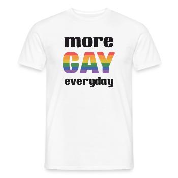 LGBT Pride Month - More Gay Everyday - Men's T-Shirt - white - Front - AI Model Male 178 dark (178cm)