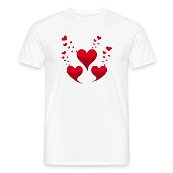 Rote Herzen - Männer T-Shirt - Weiß - Vorne - AI Model Male 178 dark (178cm)