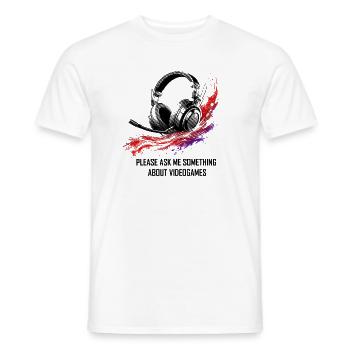Gaming Headset Spruch Videogames für stolze Gamer - Männer T-Shirt - Weiß - Vorne - AI Model Male 178 dark (178cm)