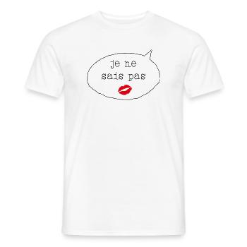 05 je ne sais pas - a little french speaking - Männer T-Shirt - Weiß - Vorne - AI Model Male 178 dark (178cm)
