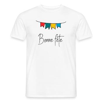 HAPPY FATHER'S DAY. DAD. FATHER'S DAY. FATHER - Men's T-Shirt - white - Front - AI Model Male 178 dark (178cm)
