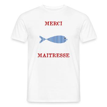 THANK YOU MISTRESS - Men's T-Shirt - white - Front - AI Model Male 178 dark (178cm)