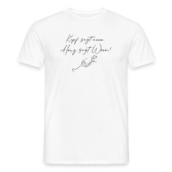 Le cœur dit vin - T-shirt homme - blanc - Devant - AI Model Male 178 dark (178cm)