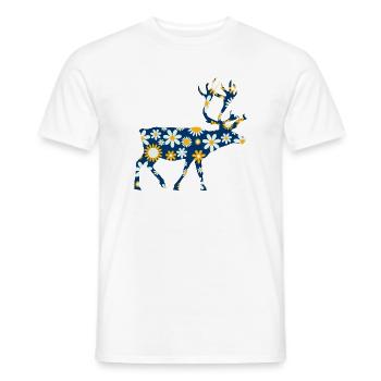 Blühende Rentiere Skandinavien - Männer T-Shirt - Weiß - Vorne - AI Model Male 178 dark (178cm)