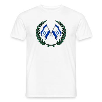 Drapeaux Israël en couronne de laurier - T-shirt homme - blanc - Devant - AI Model Male 178 dark (178cm)