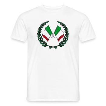 Drapeaux Italie en couronne de laurier - T-shirt homme - blanc - Devant - AI Model Male 178 dark (178cm)