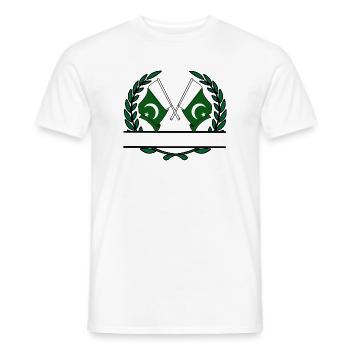 Flags Pakistan laurel wreath banner - Men's T-Shirt - white - Front - AI Model Male 178 dark (178cm)