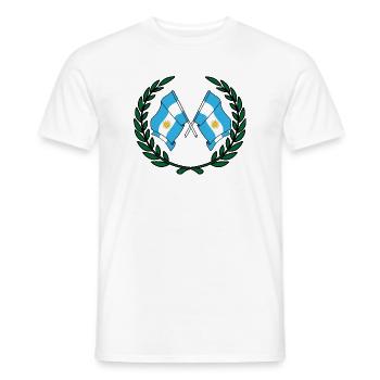 Drapeaux Argentine en couronne de laurier - T-shirt homme - blanc - Devant - AI Model Male 178 dark (178cm)