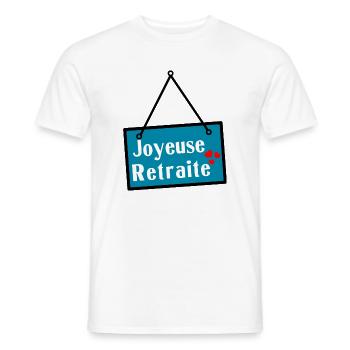 HAPPY RETREAT. RETIREMENT - Men's T-Shirt - white - Front - AI Model Male 178 dark (178cm)