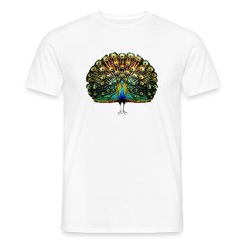 Peacock Blue Peacock Peacock Wheel Peacock Wheel Peacock Wheel - Men's T-Shirt - white - Front - AI Model Male 178 dark (178cm)