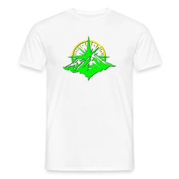 Compass With Mountain Silhouette - Men's T-Shirt - white - Front - AI Model Male 178 dark (178cm)