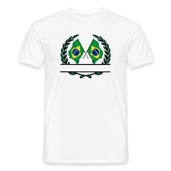 Flaggen Brasilien Lorbeerkranz Banner - Männer T-Shirt - Weiß - Vorne - AI Model Male 178 dark (178cm)