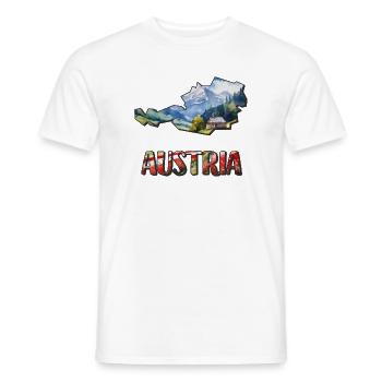 Watercolor Map of Austria - Men's T-Shirt - white - Front - AI Model Male 178 dark (178cm)