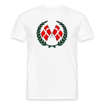 Drapeaux du Danemark en couronne de laurier - T-shirt homme - blanc - Devant - AI Model Male 178 dark (178cm)