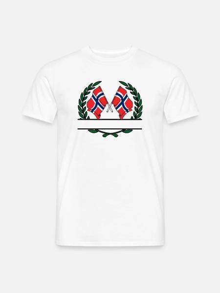 Flags Norway laurel wreath banner - Men's T-Shirt - white