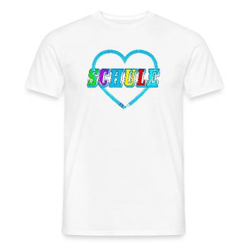 Bleistift Herz Schule Schrift blau Schulanfang - Männer T-Shirt - Weiß - Vorne - AI Model Male 178 dark (178cm)