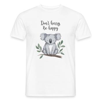 Don't Hurry, Be Happy - Aquarell Koala - Männer T-Shirt - Weiß - Vorne - AI Model Male 178 dark (178cm)