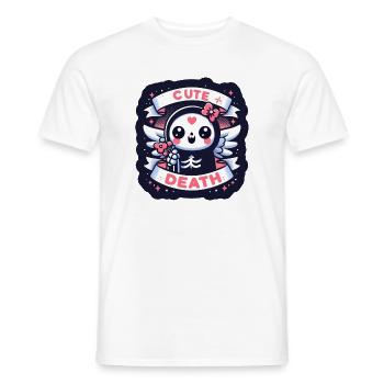 Süßer Tod mit Flügeln und Blumen - Männer T-Shirt - Weiß - Vorne - AI Model Male 178 dark (178cm)